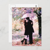 恋に落ちたロマンキスをするチックなカップル ポストカード (正面/裏面)