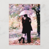 恋に落ちたロマンキスをするチックなカップル ポストカード (正面)