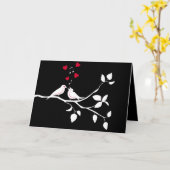 恋に落ちた二人の鳥 カード (黄色い花)