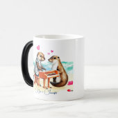 恋に落ちた愛らしいロマンチックな漫画 モーフィングマグカップ (正面左)