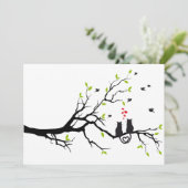 恋に落ちた木の上の猫たち 赤いハート (スタンド正面)