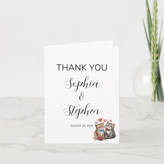 恋に落ちた猫たち サンキューカード (正面)