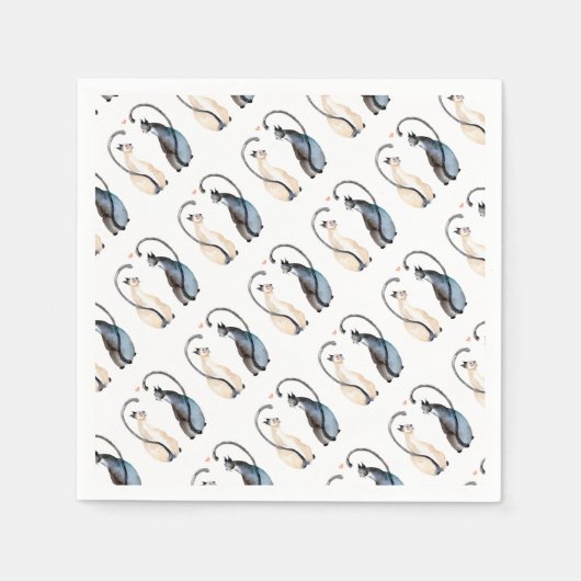 恋に落ちた猫たち スタンダードカクテルナプキン (正面)