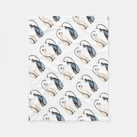 恋に落ちた猫たち フリースブランケット (正面)