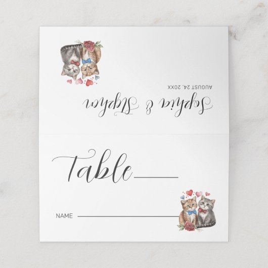 恋に落ちた猫たち プレイスカード (外部開封)