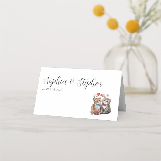 恋に落ちた猫たち プレイスカード (裏面)