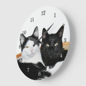 恋に落ちた猫たち ラージ壁時計 (傾斜)