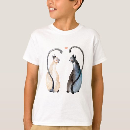 恋に落ちた猫たち Tシャツ (正面)