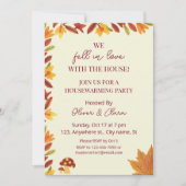 恋に落ちた紅葉秋引っ越し祝いパーティーパーティー 招待状 (正面)