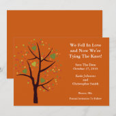 恋に落ちた紅葉 木が恋に落ちました 結婚式場のご案内 招待状 (正面/裏面)