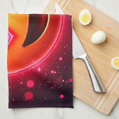 恋に落ちた絵文字ハートグロー キッチンタオル (四つ折り)