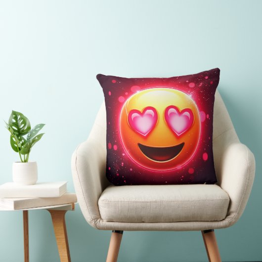 恋に落ちた絵文字ハートグロー クッション (椅子)