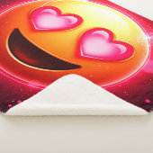 恋に落ちた絵文字ハートグロー シェルパブランケット (3/4)