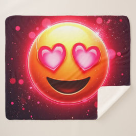 恋に落ちた絵文字ハートグロー シェルパブランケット