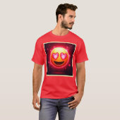 恋に落ちた絵文字ハートグロー Tシャツ (正面フル)