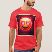 恋に落ちた絵文字ハートグロー Tシャツ (正面)