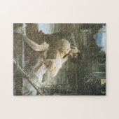 恋に落ちた若い夫婦（キスで抱き締めること） ジグソーパズル (横)