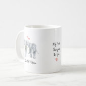 恋に落ちた象のカップル コーヒーマグカップ (正面左)
