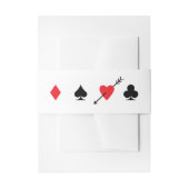 恋に落ちた赤と黒のカードスーツハート 招待状ベリーバンド (正面例)