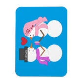 恋に落ちた雪の人々：青 – 緑 マグネット (縦)