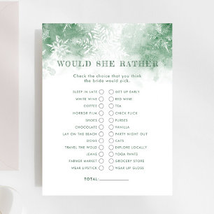 恋に落ちた雪の彼女はむしろブライダルシャワーゲーム