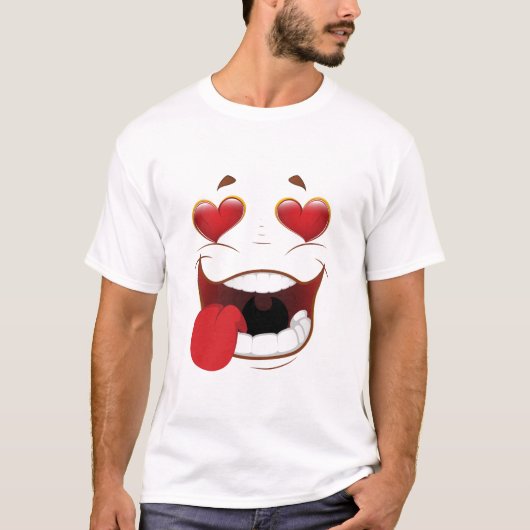 恋に落ちた顔のメンズTシャツ Tシャツ (正面)