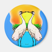 恋に落ちた鶴 マグネット (正面)