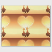 恋に落ちた２匹の猫の包装紙 ラッピングペーパー (フラット)