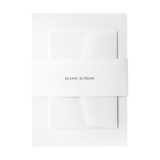 「恋に落ちた。キリストにあって。」 Slab Serif文字結婚の 招待状ベリーバンド (正面例)