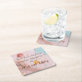 「恋に落ちても恐れはない。いつも信頼して スクエアペーパーコースター (インサイチュ)