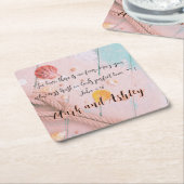 「恋に落ちても恐れはない。いつも信頼して スクエアペーパーコースター (アングル)