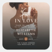 恋に落ちて ご来場ありがとう ブライダルシャワー スクエアシール (正面)