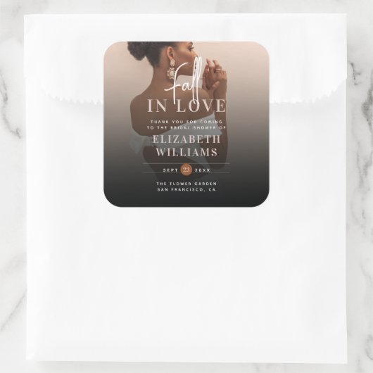 恋に落ちて ご来場ありがとう ブライダルシャワー スクエアシール (バッグ)