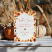 恋に落ちて  燃えたオレンジの花のブライダルシャワー 招待状