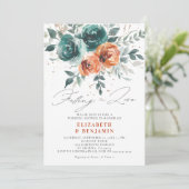 恋に落ちるお洒落の結婚ブライダルシャワー 招待状 (スタンド正面)