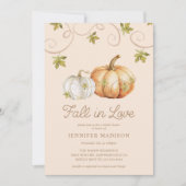 恋に落ちるかぼちゃのブライダルシャワー 招待状 (正面)