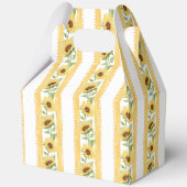 恋に落ちるひまわり黄色のストライプ ブライダルシャワー フェイバーボックス (裏面)