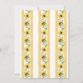 恋に落ちるひまわり黄色のストライプ ブライダルシャワー 招待状 (裏面)