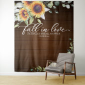 恋に落ちるひまわり ブライダルシャワーの背景 タペストリー (インサイチュ)
