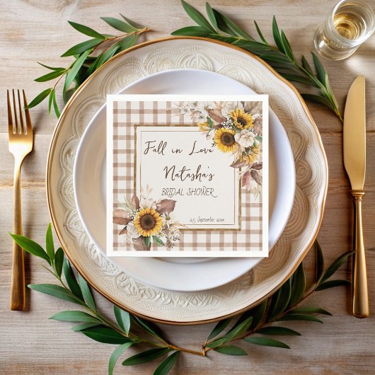 恋に落ちるひまわり 国  ブライダルシャワー スタンダードカクテルナプキン