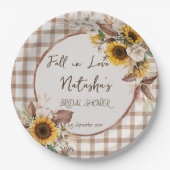 恋に落ちるひまわり 国  ブライダルシャワー ペーパープレート (正面)