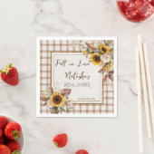 恋に落ちるひまわり 国 農村の花嫁のシャワー スタンダードカクテルナプキン (インサイチュ)