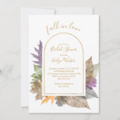 恋に落ちるオクトーバー　エレガント ブライダルシャワー 招待状 (正面)