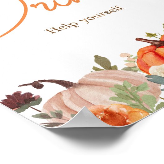 恋に落ちるカボチャフローラドリンク赤ちゃんシャワー ポスター (角)