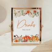 恋に落ちるカボチャフローラドリンク赤ちゃんシャワー ポスター