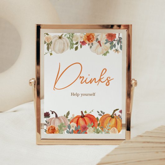 恋に落ちるカボチャフローラドリンク赤ちゃんシャワー ポスター