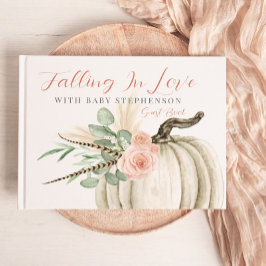 恋に落ちるガール ベイビーシャワー パンプキン ゲストブック