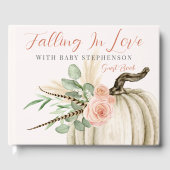 恋に落ちるガール ベイビーシャワー パンプキン ゲストブック (正面)