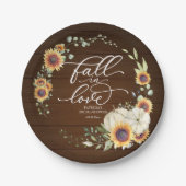 恋に落ちるグリーン サンキライ ブライズシャワー ペーパープレート (正面)