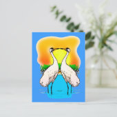 恋に落ちるツル ポストカード (スタンド正面)